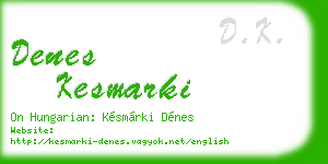 denes kesmarki business card